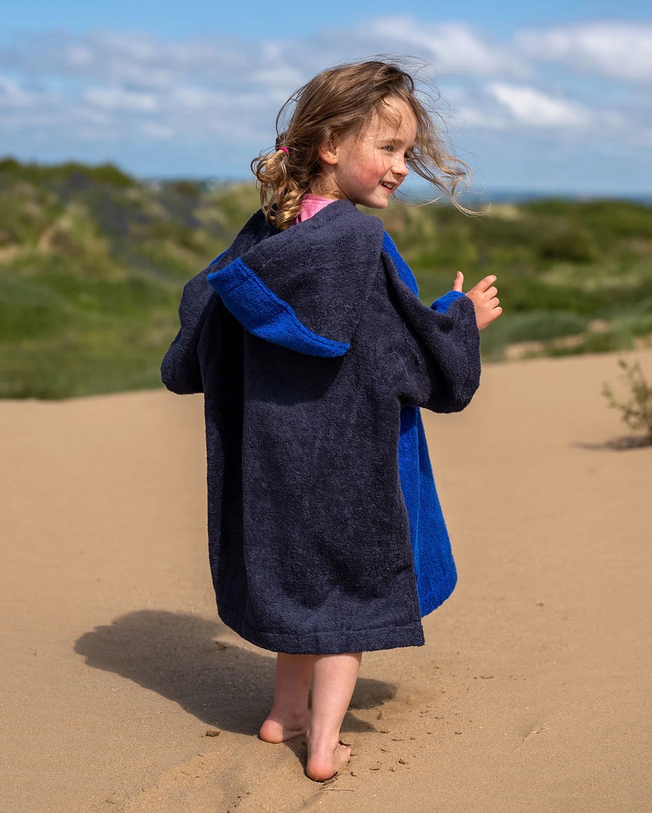 Navy Royal Blue Kids Organic Towel Changing Robe