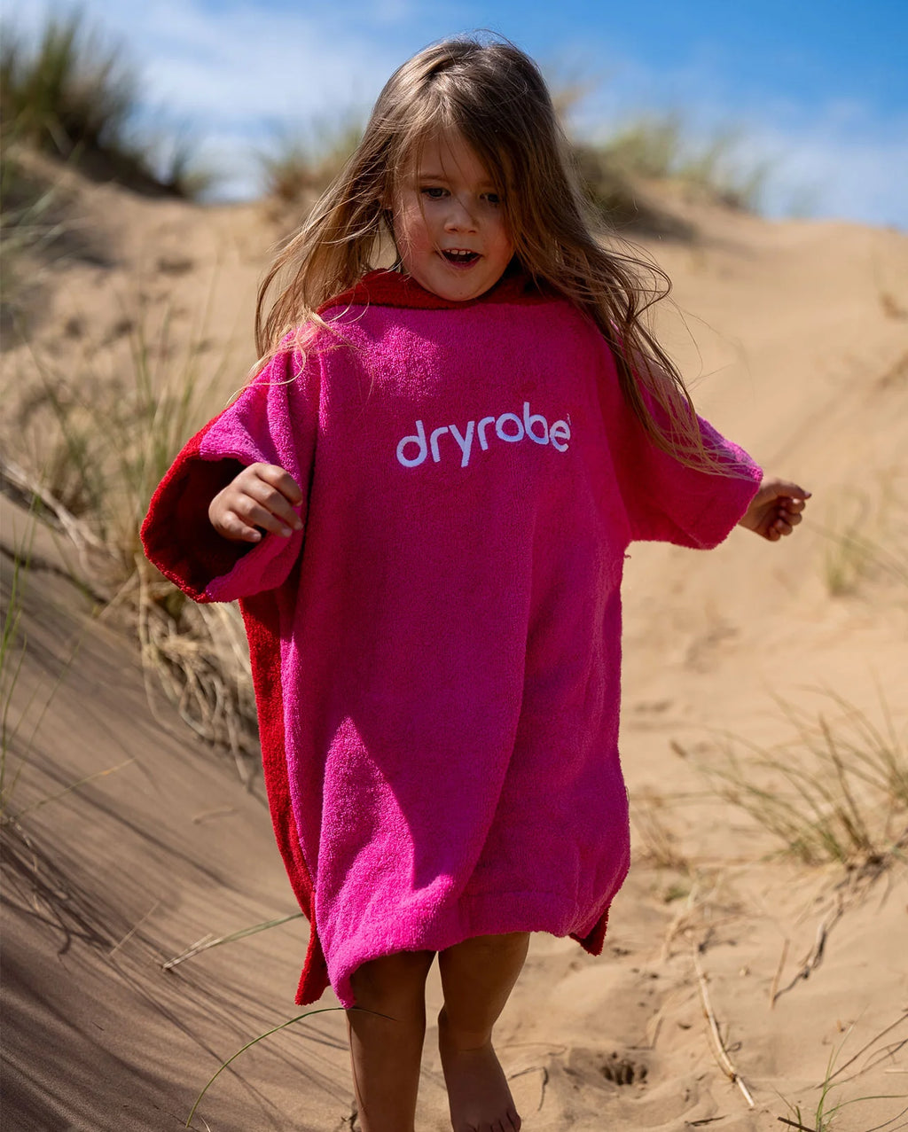 Pink Red Kids Organic Towel Changing Robe